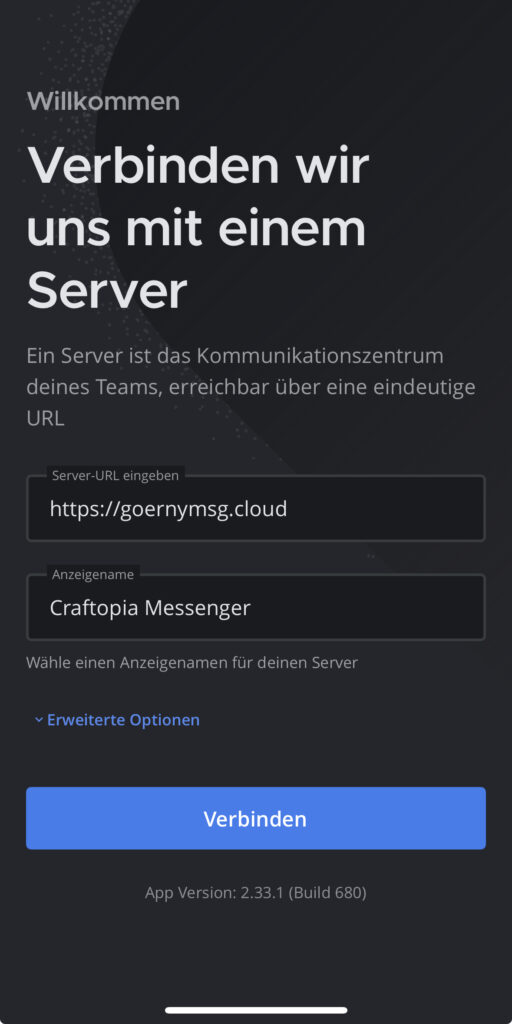 Craftopia Messenger Anleitung - APP Server Login